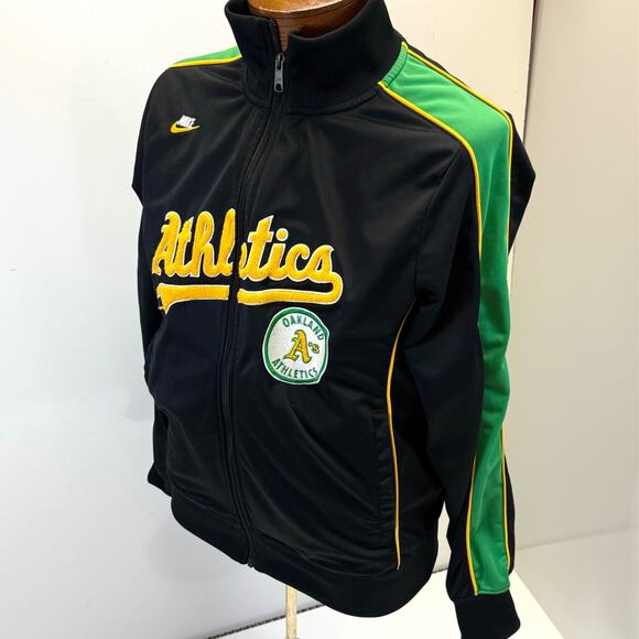 Vtg Oakland Athletics Nike Cooperstown Collection MLB Full Zip Track Jacket Sz L - Picture 1 of 7